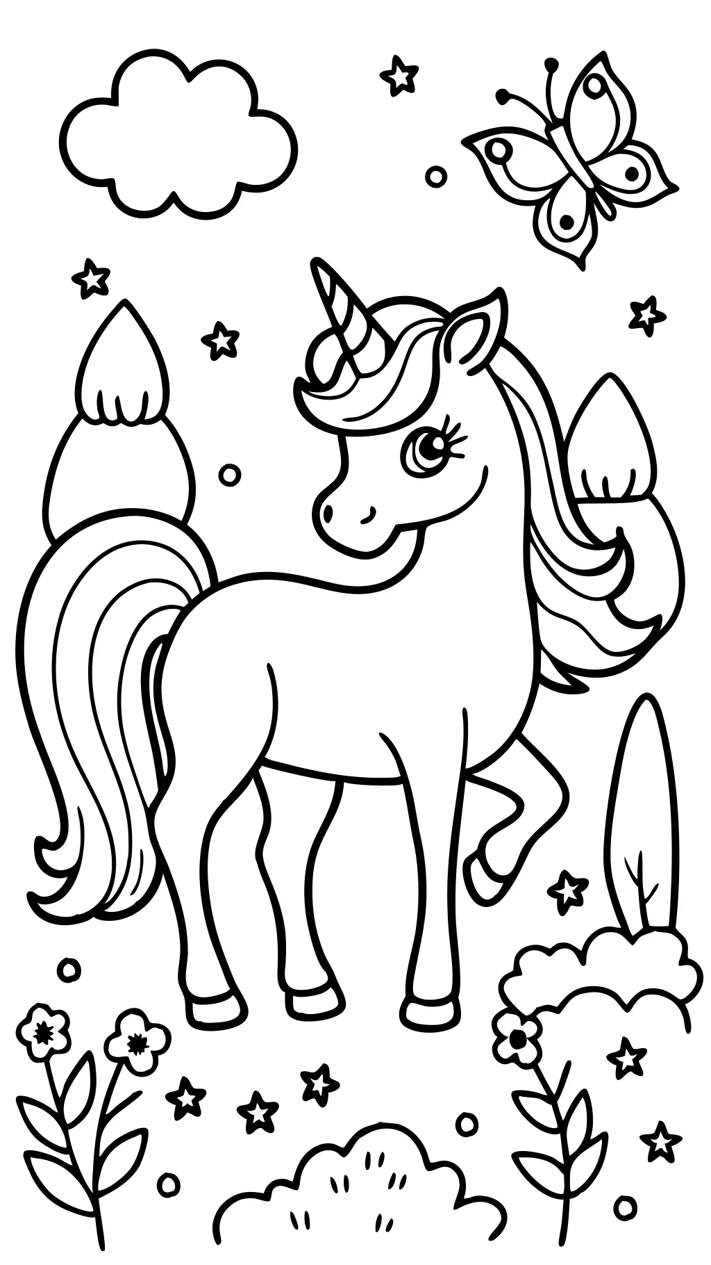 páginas para colorear de unicornio de hadas